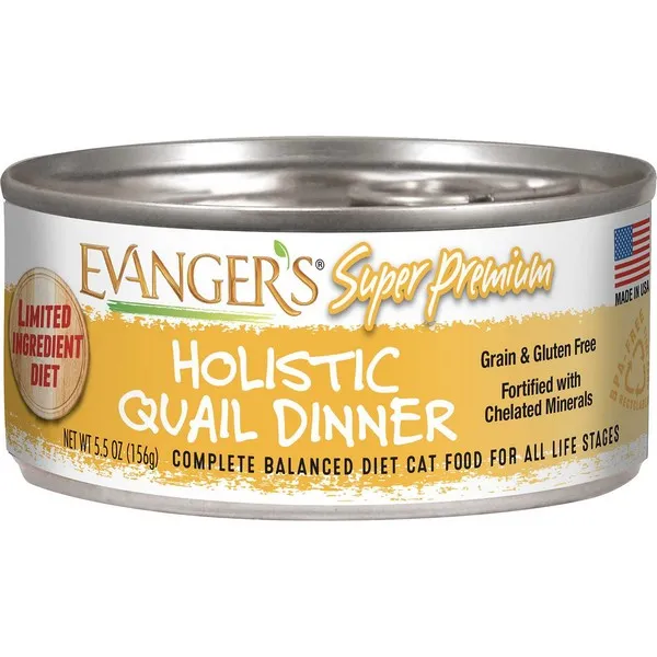 24/5.5 oz. Evanger's Super Premium Holistic Quail Dinner For Cats - Health/First Aid